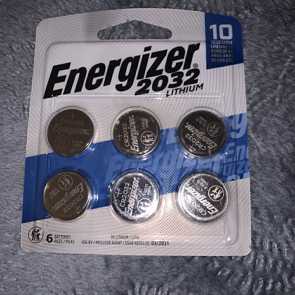 Energizer CR2032 3V Lithium Coin Cell 2032 Watch Battery 6 Count